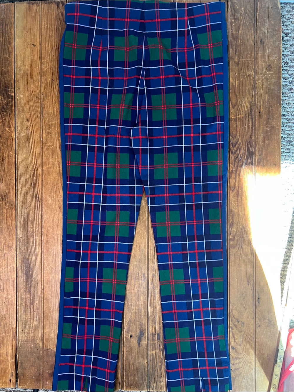 Gretchen Scott Designs Plaid Pants Trousers Navy Red Green size large EUC - Picture 9 of 11